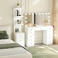 Table de chevet haute en MDF avec étagères ouvertes et trois tiroirs, organisateur pour chambre à coucher, appartement, mobilier domestique