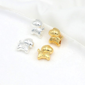 18k Gold <b>Silver</b> Copper Rabbit Spacer <b>Bead</b> Pendant For Bracelet Making D139 - Product Image 4