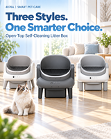 Bac à litière pour chat intelligent écologique à ouverture supérieure, grande capacité, en plastique ABS, autonettoyant, confortable pour les voyages, nettoyage automatique, sécurité