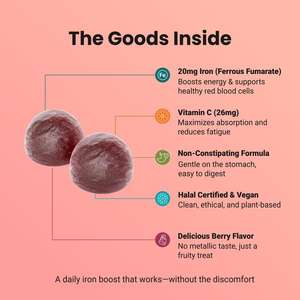 Compléments de fer en gros : Gummies de bisglycinate de fer avec <span class=keywords><strong>vitamine</strong></span> C et B12 – Formule non constipante pour le soutien de la <span class=keywords><strong>grossesse</strong></span> - Product Image 4