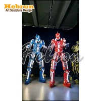 Kostum Robot LED Superhero untuk Dewasa, Pakaian Pertunjukan Kapten Spiderman, Kostum Pesta Cosplay untuk Halloween, Anime & Film