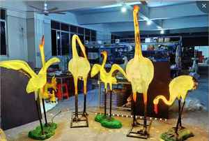 Escultura de aves grullas y garzas con luz, lámpara decorativa LED para exteriores, impermeable IP65, para jardín, parque, eventos. - Product Image 1