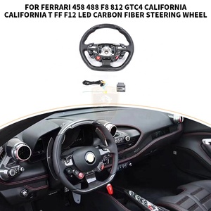 <span class=keywords><strong>Volant</strong></span> de course en cuir et fibre de carbone sèche avec LED pour <span class=keywords><strong>Ferrari</strong></span> <span class=keywords><strong>458</strong></span> 488 F8 F12 812 California T FF GTC4 - Pièces intérieures - Product Image 4