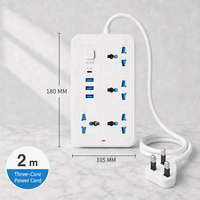 Prise multifonctionnelle pour l'Afrique (Nigeria), le Moyen-Orient, l'Arabie Saoudite, Dubaï, l'Europe et l'Amérique, avec chargeur USB pour téléphone portable.