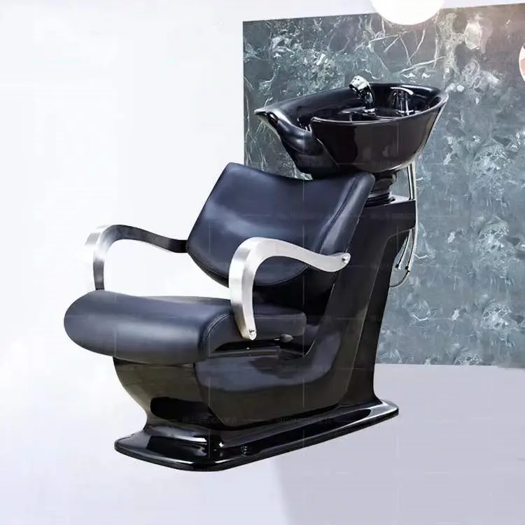 2022 Luxury Leather High Density Sponge Beauty Hair Salon back washing Shampoo Chair Bed