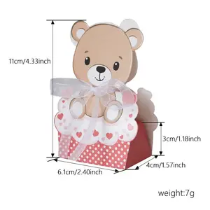 50 Pack Bear Gift Boxes Baby Shower Party Favors Teddy Bear Gift Box For Kids Birthday Baby Shower Party Decoration