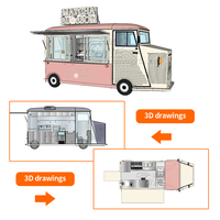 Remolque de Cocina Móvil TUNE, Carrito de Comida, Camión de Helados, Carrito de Hot Dogs, Camiones de Comida Móviles, Camión de Comida con Cocina Completa