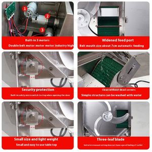 <b>Multifunctional</b> Small <b>Vegetable</b> <b>Cutter</b> Automatic Slicing and Dicing Machine with 220V Motor New Condition - Product Image 4