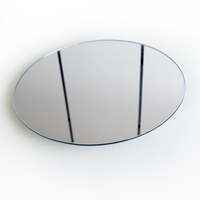 Prix de gros, miroir rond en verre de petite taille, sans cadre, double revêtement décoratif, 3 mm, 4 mm