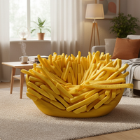 Canapé-lit confortable en forme de frites, siège original sur le thème des en-cas, doux et mignon, pour adultes et enfants, salon, chambre à coucher, meubles de détente