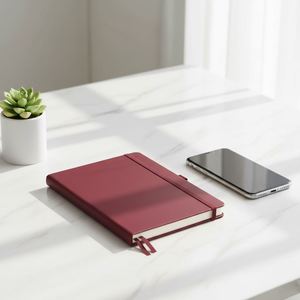 Cuaderno de Cuero Personalizado para Regalo Empresarial, Material de Cuero PU, Encuadernación de Cuero de Tapa Dura Personalizada, Correa Elástica, para Negocios - Product Image 4
