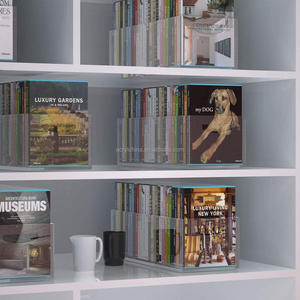Usine en gros personnalisé clair acrylique <span class=keywords><strong>CD</strong></span> organisateur support environ 50 LP stockage adapté pour 7 ou 12 pouces disque vinyle - Product Image 6