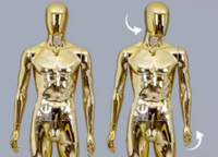 Lavinia 2026 Nouveau Mannequin Homme Doré Chromé Tendance avec Base en Plastique pour Présentation en Boutique