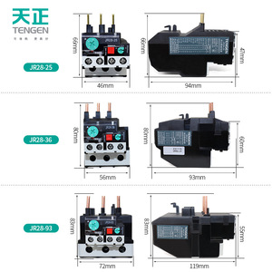 Relais thermique Tengen Jr28 380V pour protection de moteur triphasé, montage sur panneau, bornes à vis, SPDT - Product Image 1