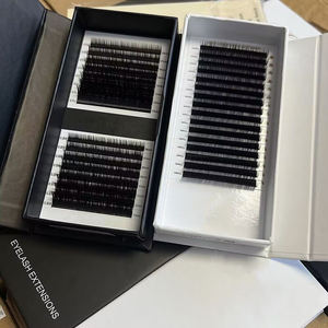 Extensiones de Pestañas Individuales de Fibra PBT Coreana de Seda de Cachemira al por Mayor, 0.03 0.05 0.07 0.20, Negro Mate, Marca Privada, Volumen Natural - Product Image 4