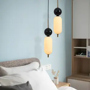 İskandinav tasarım avize cam küre ışık endüstriyel askı lamba modern lüks sanat otel yatak odası dekorasyon avize