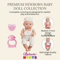 Poupées Reborn Bébé Nouveau-né Belinda 11 pouces, Jouets Réalistes en Vinyle Souple pour Enfants, Poupées Reborn pour Jeu d'Imitation