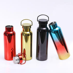 Bouteille en acier inoxydable à double paroi de 1 litre avec poignée en métal et couvercle, personnalisable par électro-placage - Product Image 2