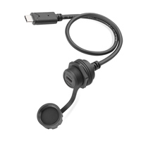 Connecteur de montage sur panneau USB Type-C 2.0 femelle LSHITECH IP67 avec câble de 0,3 à 1 m pour applications industrielles et marines
