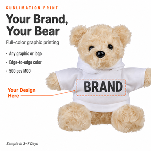 Orsetto di peluche personalizzabile con stampa sublimatica, con maglietta e il tuo LOGO, simpatici orsetti di peluche morbidi e personalizzati all'ingrosso - Product Image 3