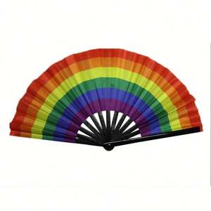 Abanicos Plegables Grandes de 33 cm con Diseño Personalizado Azul Zeta Amicae, Pintados a Mano, con Dibujos Animados Tradicionales de Flores, para Baile y Música - Product Image 2