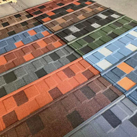 Tuile de toiture métallique légère en acier revêtu de pierre, type shingle, épaisseur personnalisable, couleur au choix
