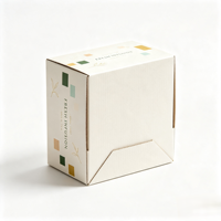 Boîte en carton ondulé pliable à motif de feuilles de plantes, structure à fond auto-verrouillant pour l'emballage extérieur des produits de thé