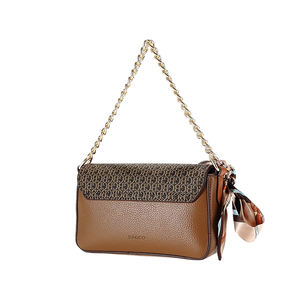 ODM OEM de fábrica personalizado Pu cuero personalizado con cadena bufanda de seda bandolera mujer bolso de hombro Mujer - Product Image 2