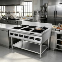Équipement de cuisine commerciale, plaque à induction haute puissance 3500W/5000W*6 brûleurs