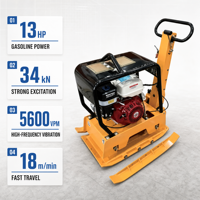 Compacteur de plaques vibrant à mouvement bidirectionnel lourd, à moteur essence ou diesel, pour le compactage du sol - Vente en gros