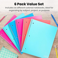 Carnet relié de travail en spirale avec onglets, impression de conception personnalisée, feuilles perforées à 3 trous, pour l'école, le bureau et la maison.