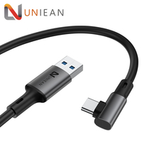 Câble de données USB 3.0 à angle droit de 90 degrés en PVC 5V 3A pour casque VR Oculus Quest 1/2, câble de liaison pour charge rapide