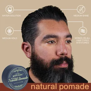 White Place Brand Deluxe Medium Hold Shine Hair Wax Water Based Natural Pomade