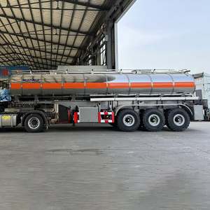 Semi-remorque citerne droite de 20 000 litres pour produits corrosifs, 20 m³ pour eau et huile, en acier inoxydable avec châssis neuf - Product Image 3
