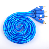 Haut de gamme Transparent Bleu 2RCA Mâle Double RCA Cordon Paire Torsadée Câble D'interconnexion pour TV DVD CD Amplificateur Platine Moniteur