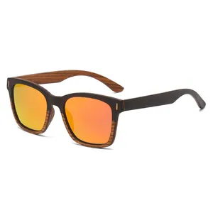 نظارات شمسية للجنسين بالجملة TAC مستقطبة بشعار مخصص من خشب الساج المصفح