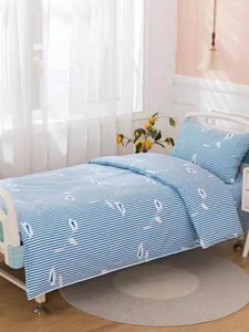 Sábanas Blancas Clásicas para <span class=keywords><strong>Cama</strong></span> de Hospital, Juego de Sábanas de Hospital de Tejido Suave y Ajustable - Product Image 2