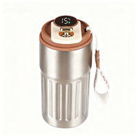 Nouvelle mode 316 tasse de voyage isolée en acier inoxydable couvercle d'affichage de la température bouteille de flacon à vide avec source de lumière LED