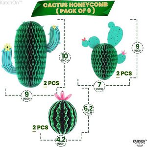 Juego de 6 cactus verdes de estilo <span class=keywords><strong>mexicano</strong></span> para suministros de decoración para fiestas del desierto - Product Image 2