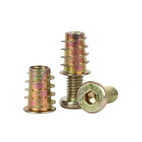 Metal Screw Fasteners Inner and Outer Thread Nut Connectors Tables Chairs Cabinets Wooden Boards Embedded Nuts