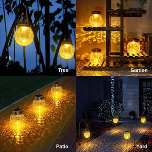 Lampes solaires LED en forme de boule en verre craquelé, étanches IP65, <span class=keywords><strong>pour</strong></span> jardin, patio, arbre, cour, allée - Product Image 6