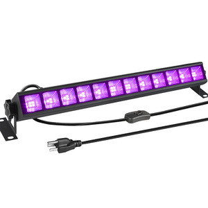Lampe murale LED UV violette, éclairage mural, lumières violettes, bande longue, Halloween, maison hantée, fluorescente, 36W, 110V, 220V - Product Image 1