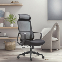 Chaise de bureau professionnelle pivotante avec dossier ergonomique pour le soutien lombaire, accoudoirs fixes de forme ergonomique et haute résilience, pour ordinateur de bureau