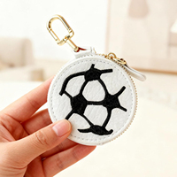 Porte-clés Anfeng en cuir PU et alliage de zinc, motifs basket-ball et rugby, mini, mignon, impression numérique, haute qualité