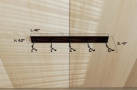 Ventes d'usine 5 cintres de bras rembourrés et Rail de mur à latte en cuivre crochet de mandoline en bois support mural support de guitare en bois