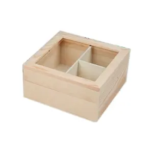 जर्जर ठाठ लकड़ी फूल बॉक्स ग्लास ढक्कन फोटो उपहार भंडारण बॉक्स 3 डिब्बे लकड़ी के बॉक्स
