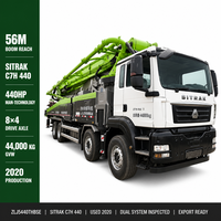 Bomba de Hormigón Móvil Usada Zoomlion 56m Howo Sitrak 8x4 con Control Remoto, Bomba de Hormigón de Segunda Mano ZLJ5440THBSE para Exportación