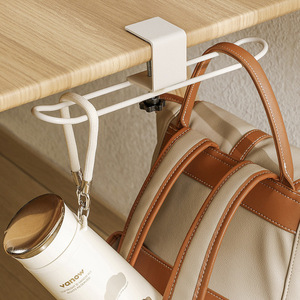 Support de rangement suspendu pour sac de bureau, blanc, avec crochets réglables, organisateur de bureau, crochet de rangement pour sac à dos - Product Image 1