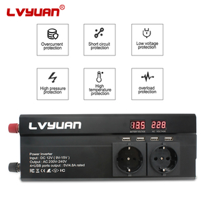 <span class=keywords><strong>Lvyuan</strong></span> Smart Dc 12V 24V Ac 220 <span class=keywords><strong>1000W</strong></span> 2000W Onduleur à onde sinusoïdale modifiée avec plusieurs prises USB et prises - Product Image 4