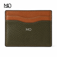Porte-cartes en cuir bicolore, portefeuille fin pour cartes avec logo personnalisé pour les marques de détail, les cadeaux d'entreprise et les commandes en gros